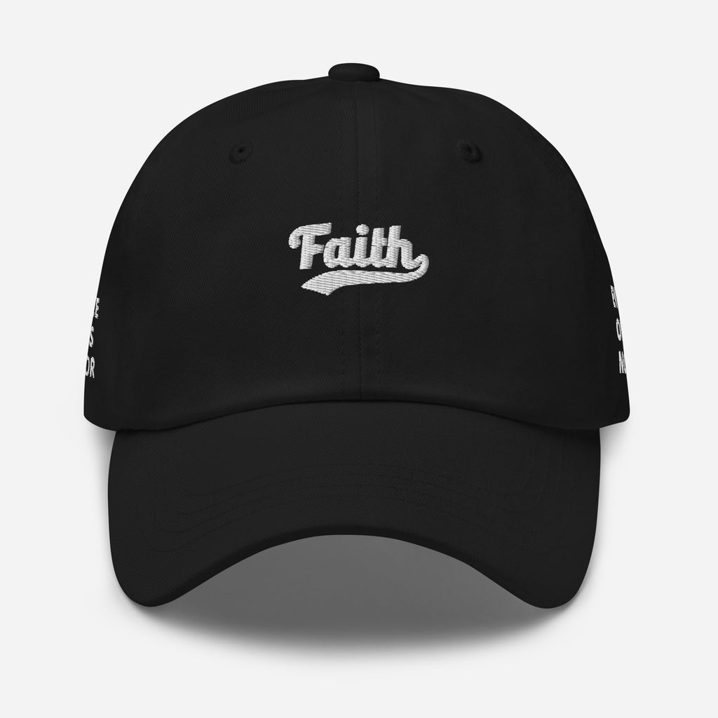 Black Faith Dad Hat - front view