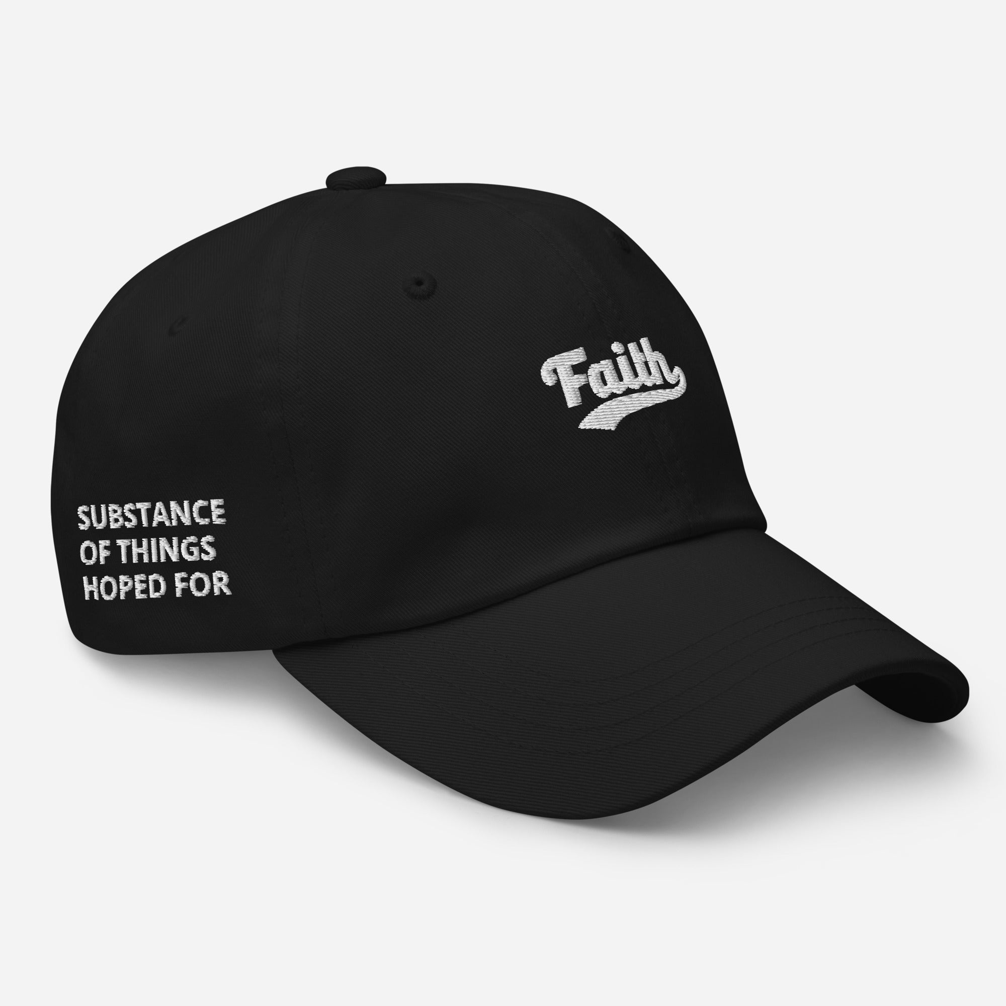 Black Faith Dad Hat - Angle view
