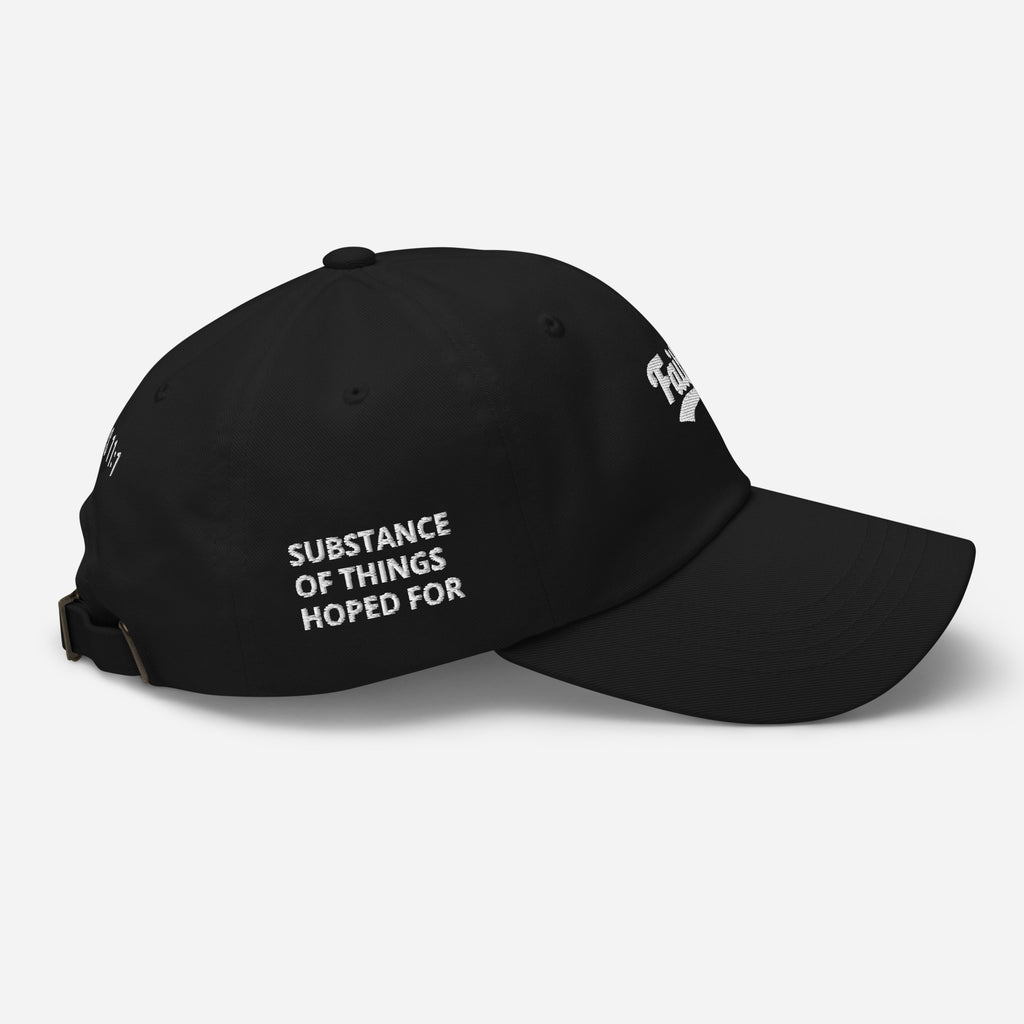 Black Faith Dad Hat - side view