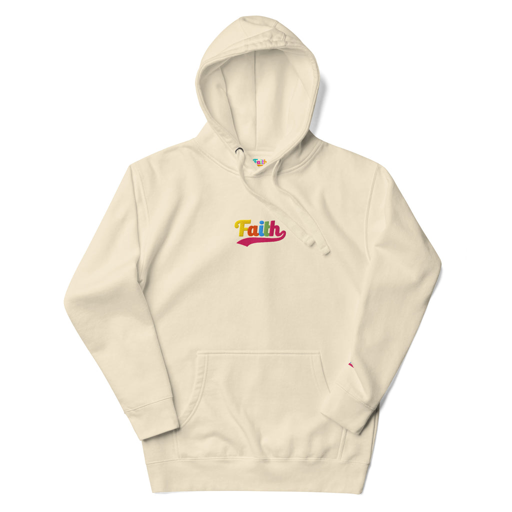 Faith Hoodie – Multi-Color Stitch Beige