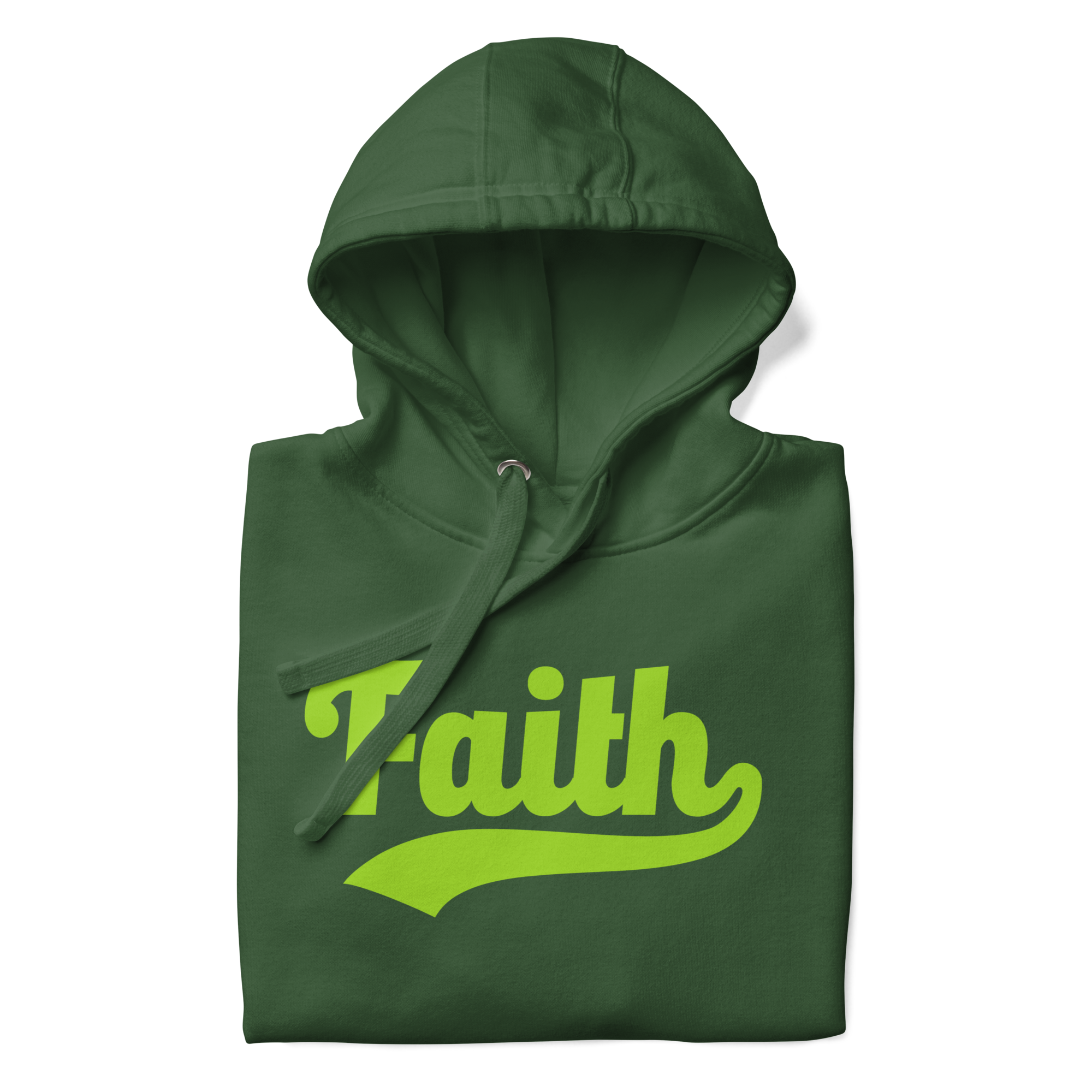 Faith Hoodie – Green with Lime Green Logo