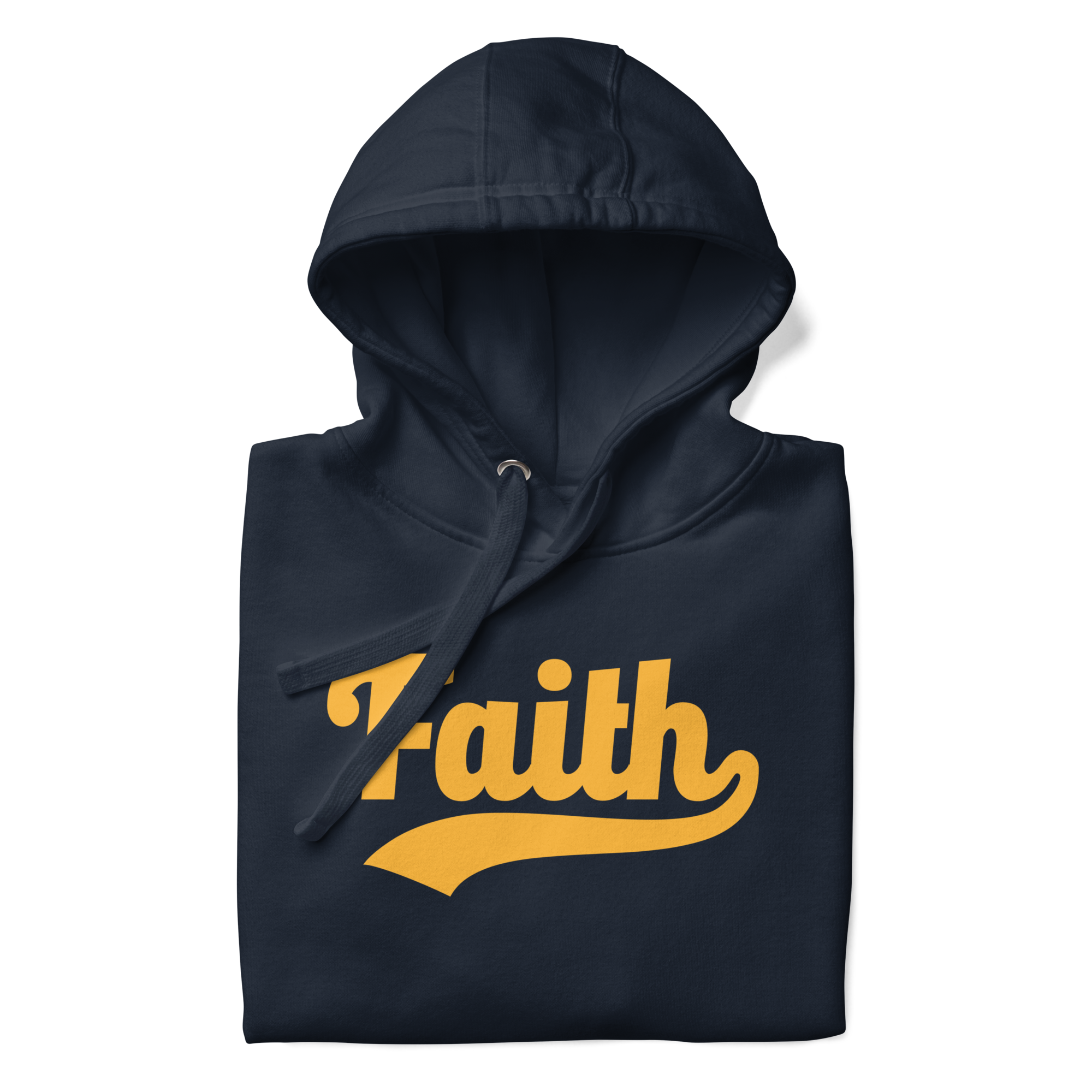 Faith Hoodie – Navy with Orange Logo