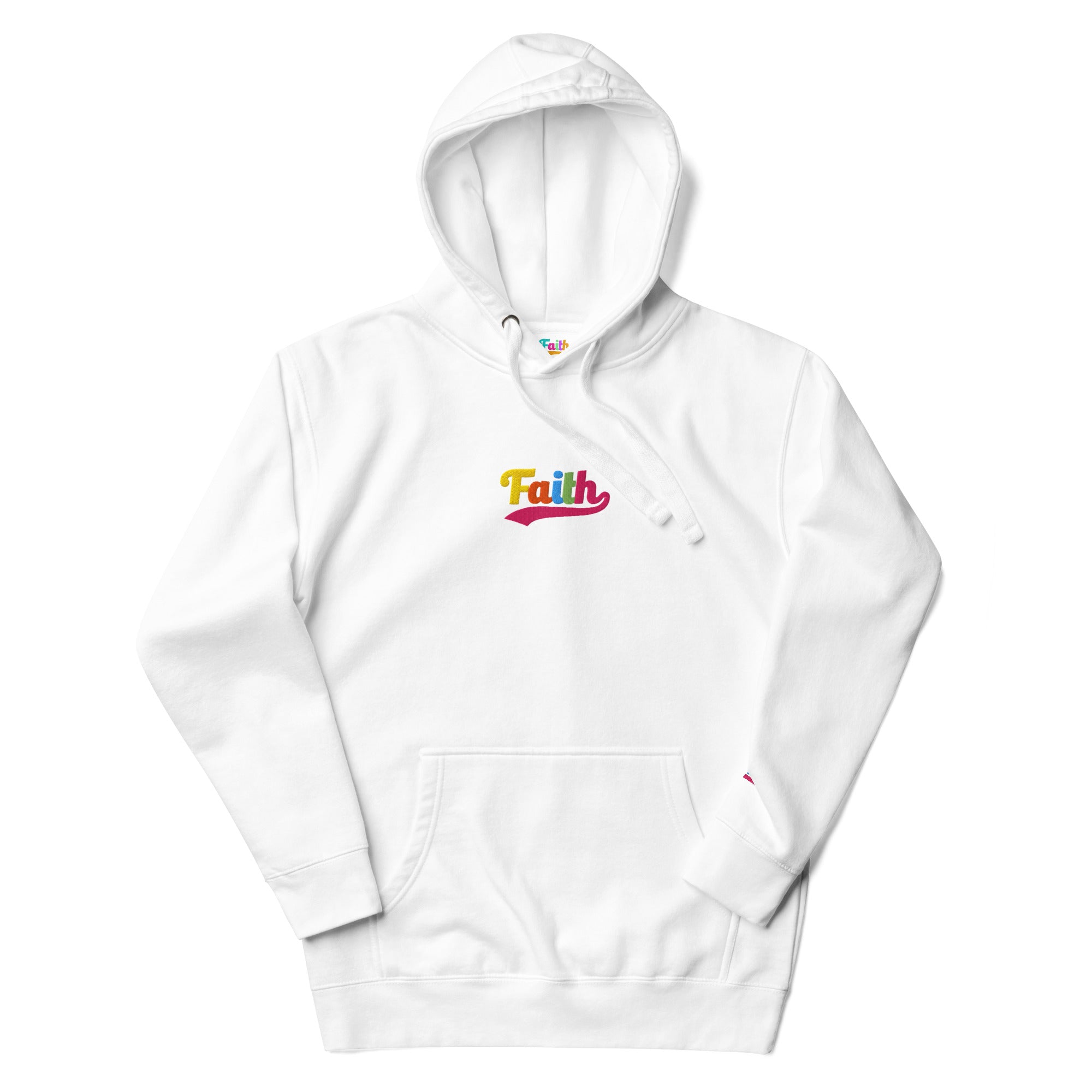 Faith Hoodie – Multi-Color Stitch white